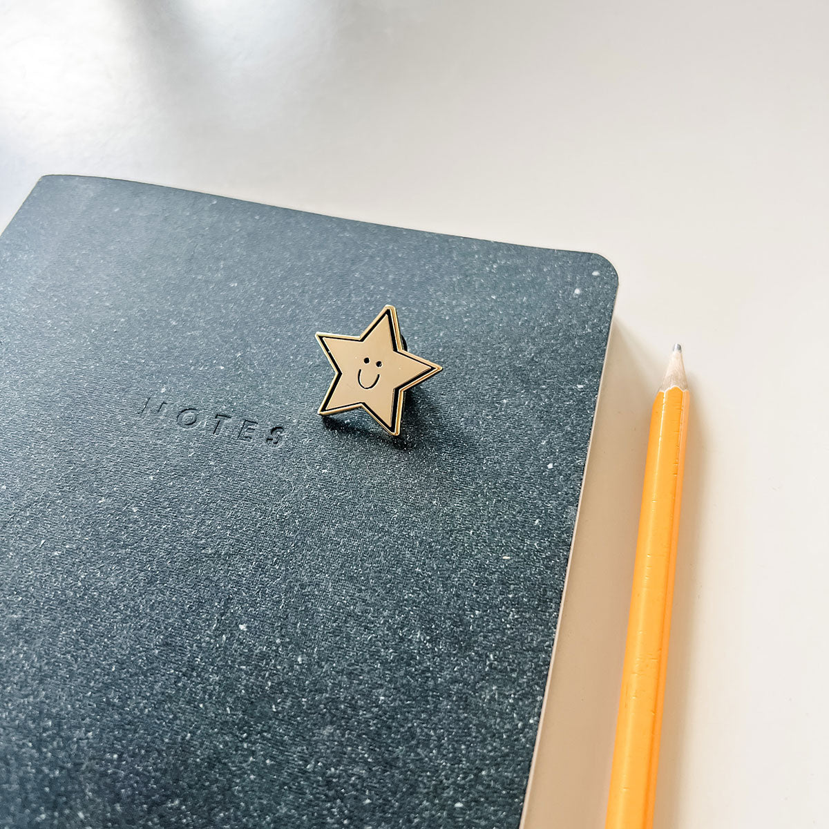 Star Pin on Notebook