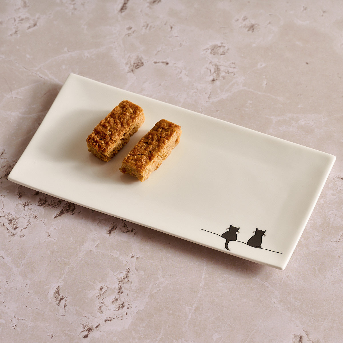 Two Cats Together Large Serving Tray with flapjacks