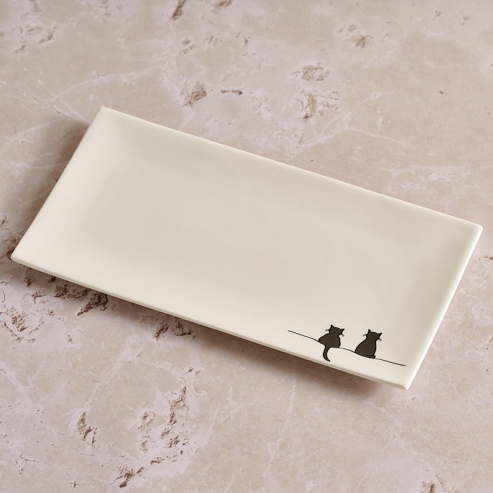 Two Cats Together Large Serving Tray Limited Edition