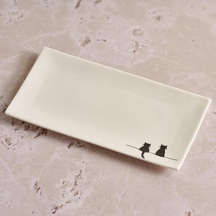 Two Cats Together Large Serving Tray Limited Edition