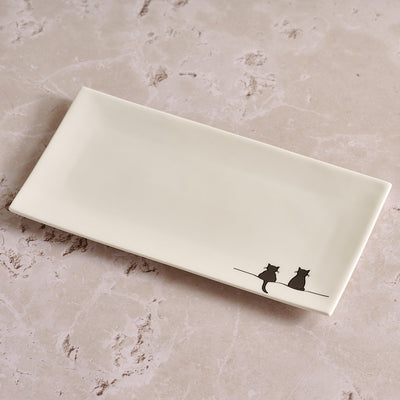 Two Cats Together Large Serving Tray Limited Edition