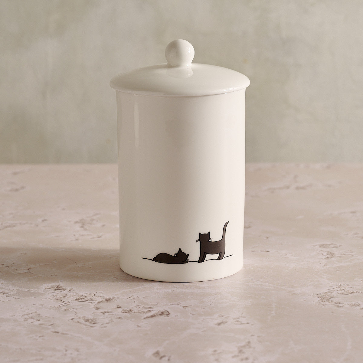 Two More Cats Together Storage Jar