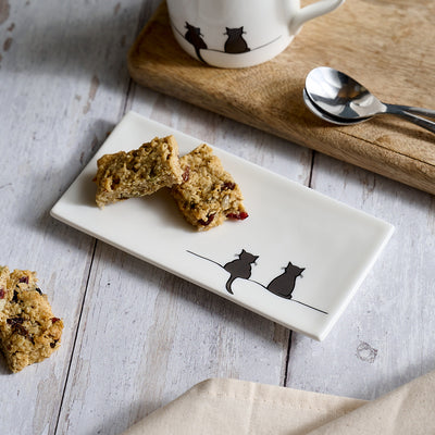 Two Cats Together Mini Tray with Flapjack