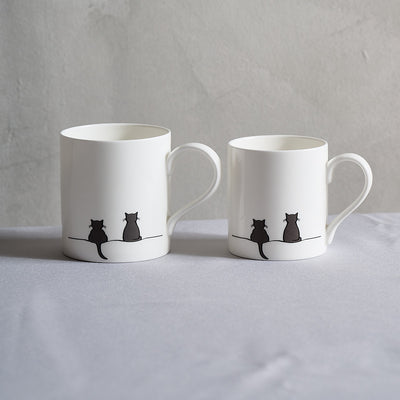 Two Cats Together Mugs, Large and Standard