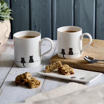 Two Cats Together Mugs and Mini Tray