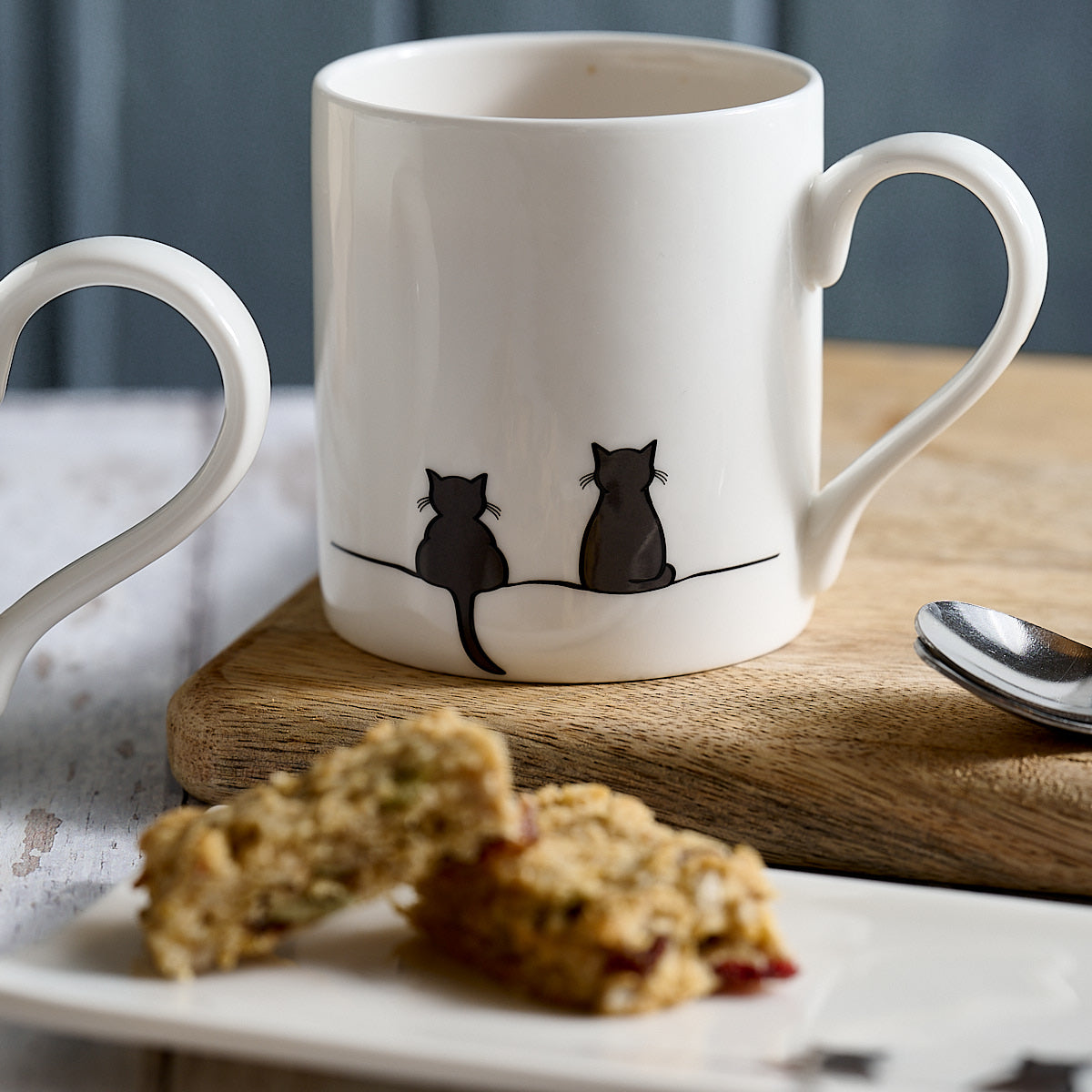 Two Cats Together Mugs, Mixed Set of Two, Limited Edition