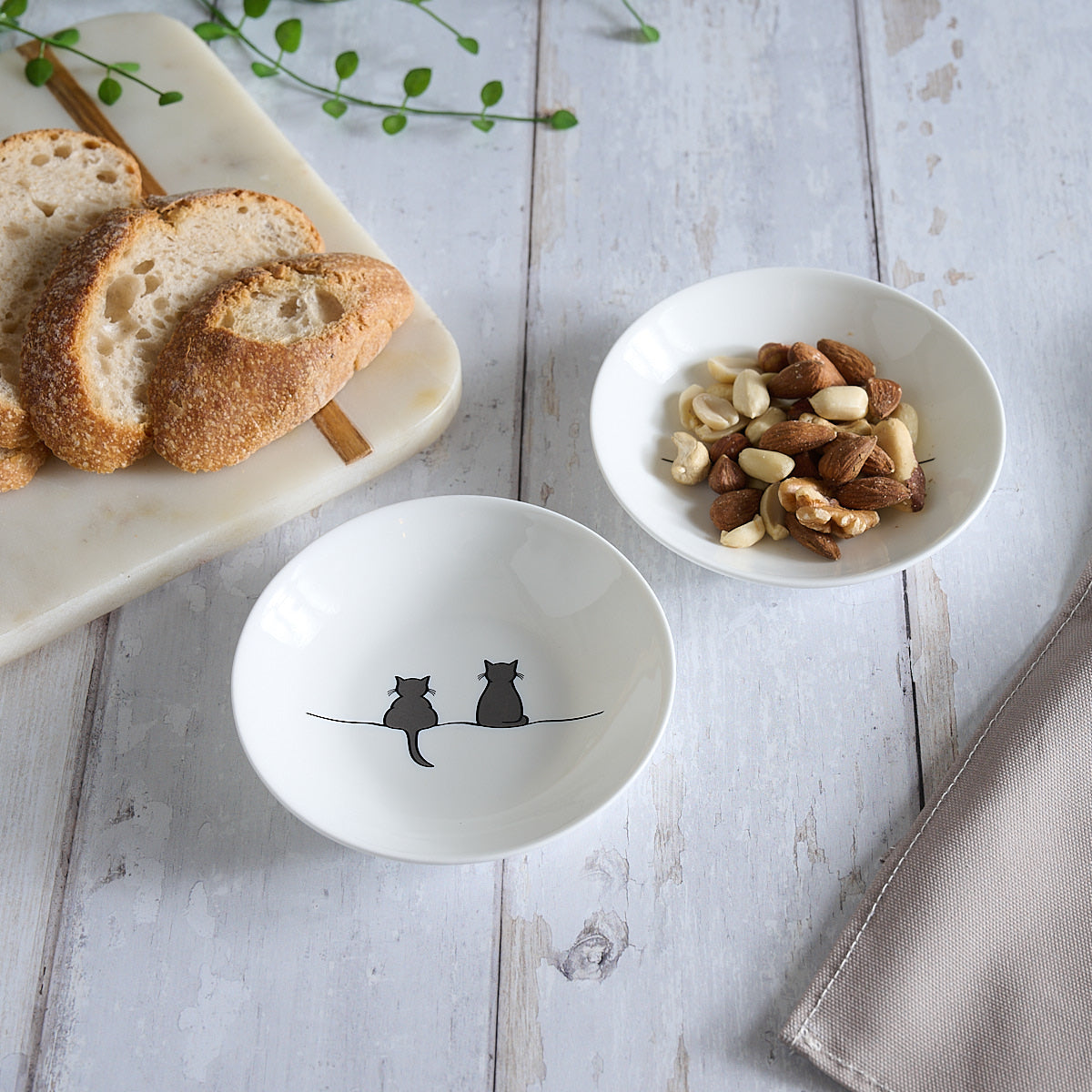 Two Cats Together Limited Edition Nibble Dish, Set of Two