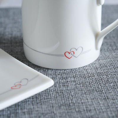 Two Hearts Mug and Mini Tray close up
