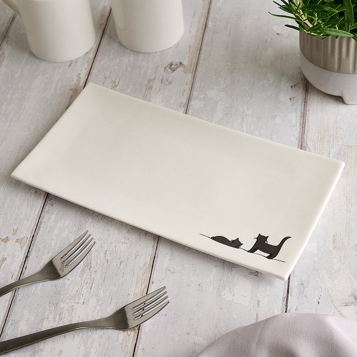 Two More Cats Together Limited Edition Serving Tray, Fine Bone China