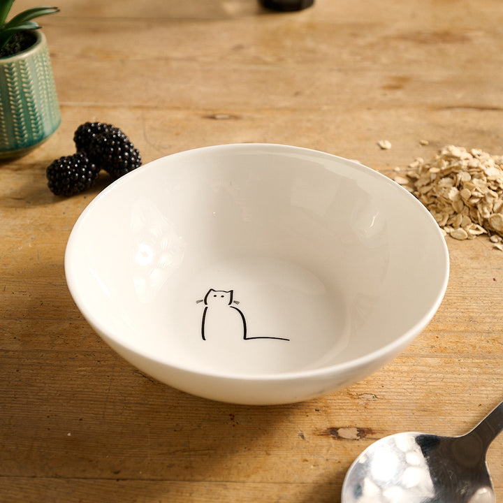 Waiting Cat Cereal Bowl