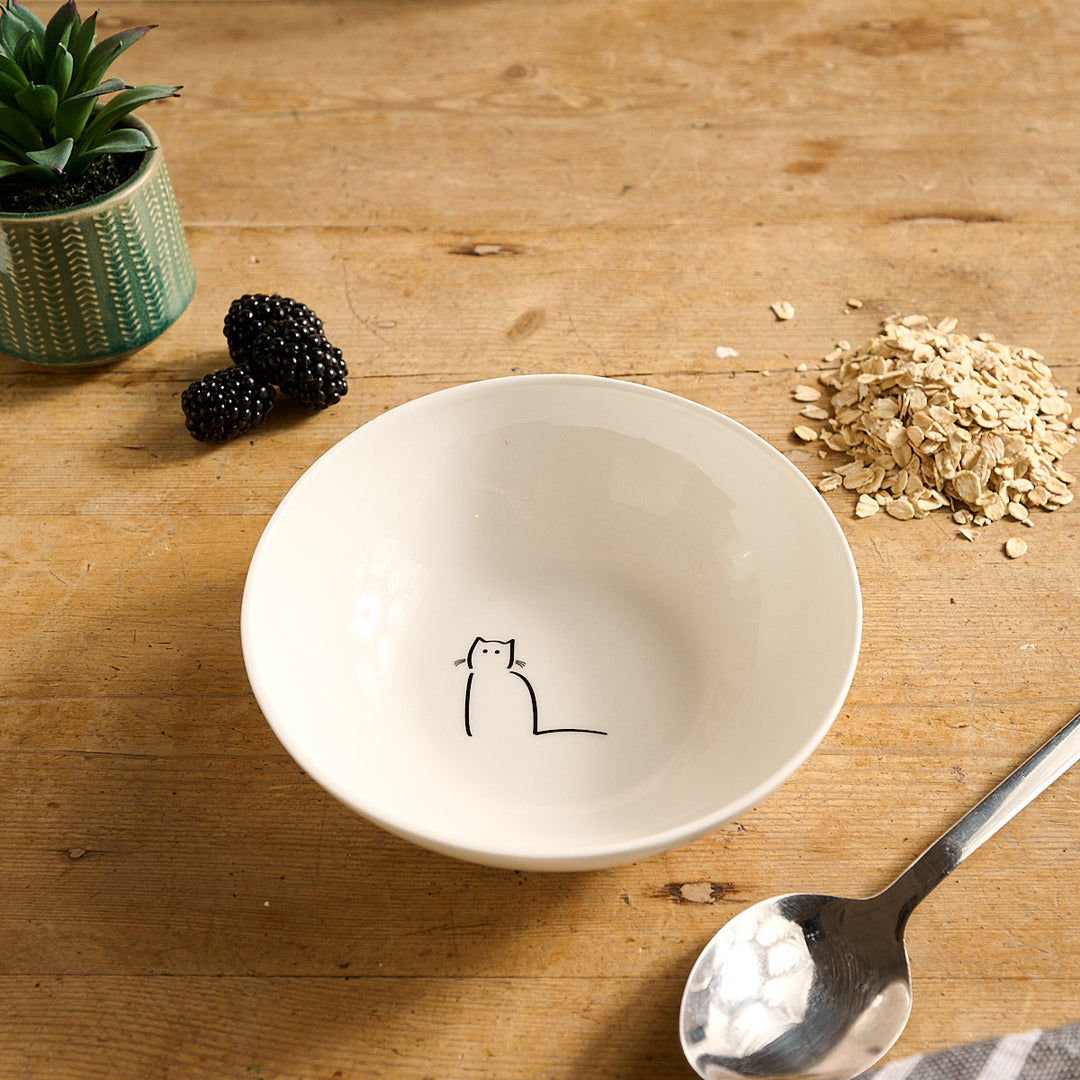 Waiting Cat Cereal Bowl
