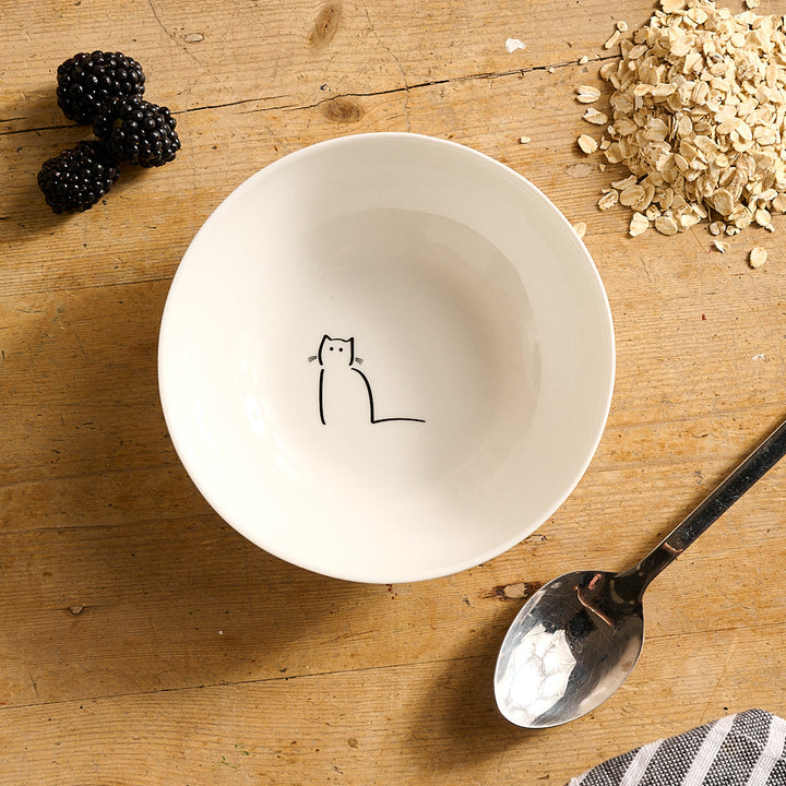 Waiting Cat Cereal Bowl