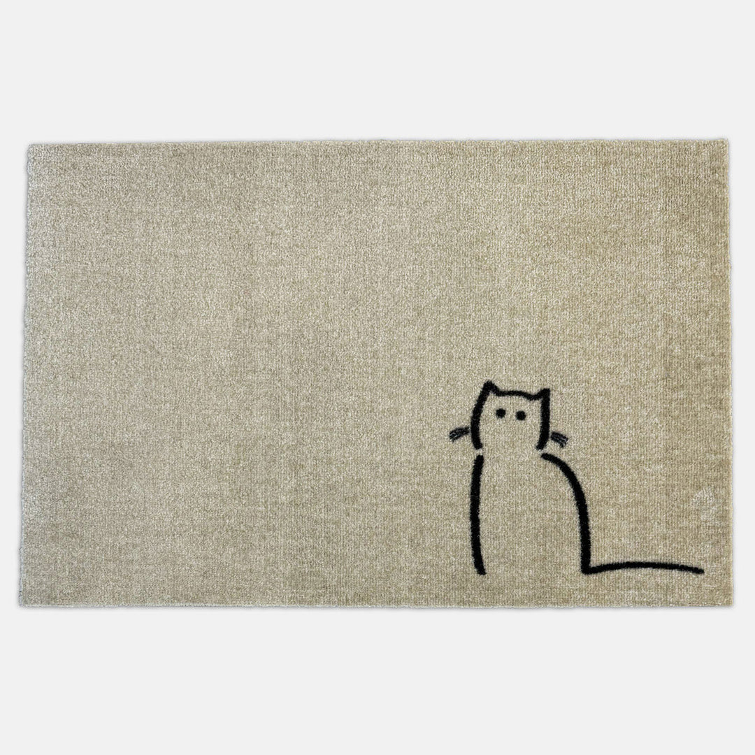 Waiting Cat Doormat, minimalist cat doormat by Jin Designs