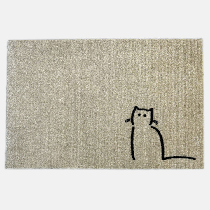 Waiting Cat Doormat, minimalist cat doormat by Jin Designs