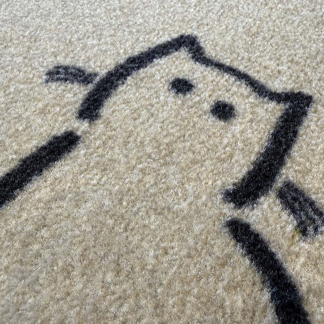 Waiting Cat Doormat closeup
