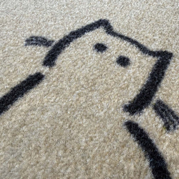 Waiting Cat Doormat closeup
