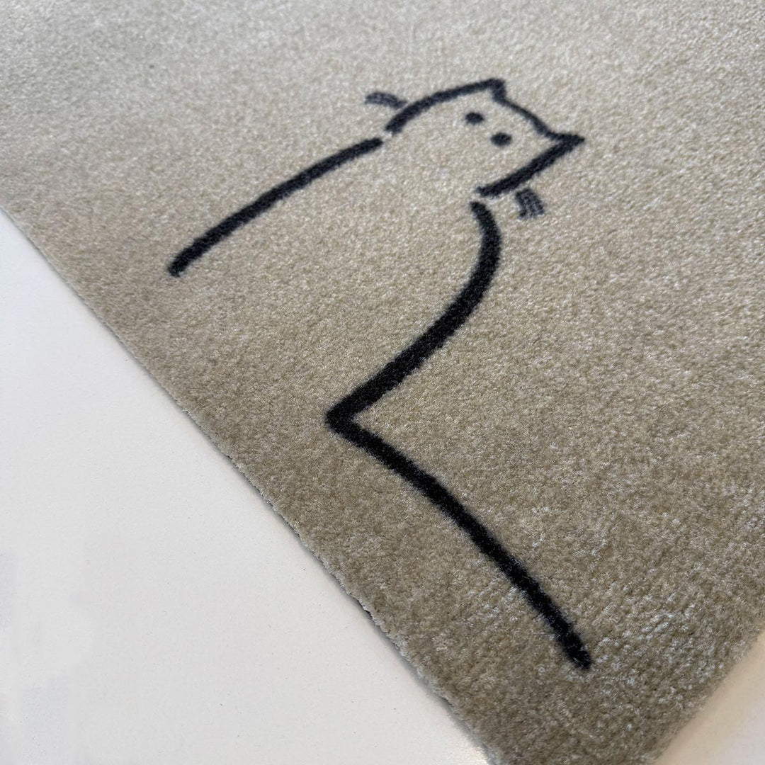 Waiting Cat Doormat close up