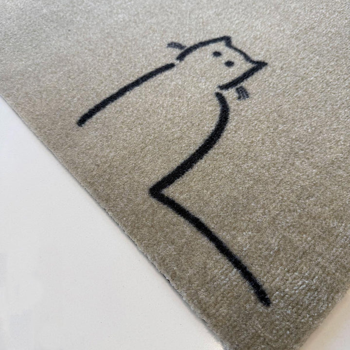 Waiting Cat Doormat close up