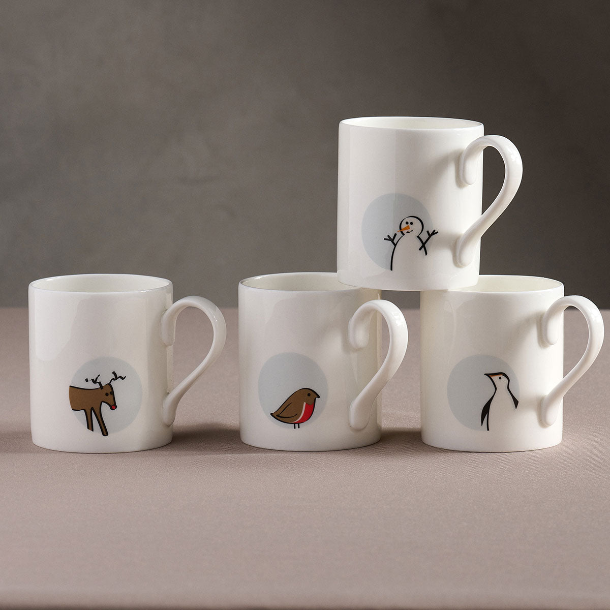 Winter in the Window Mugs, Set of Four