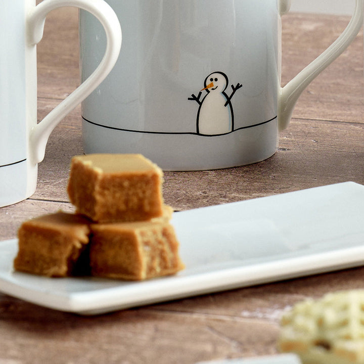 Reindeer Mini Tray with Fudge and Snowman Mug