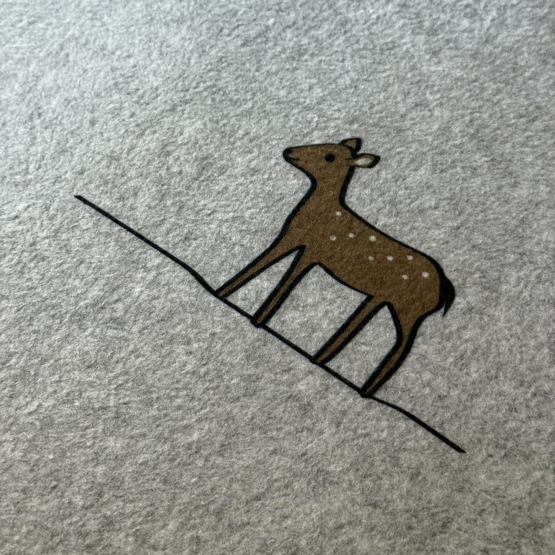 Woodland Collection Blanket with Deer close up 