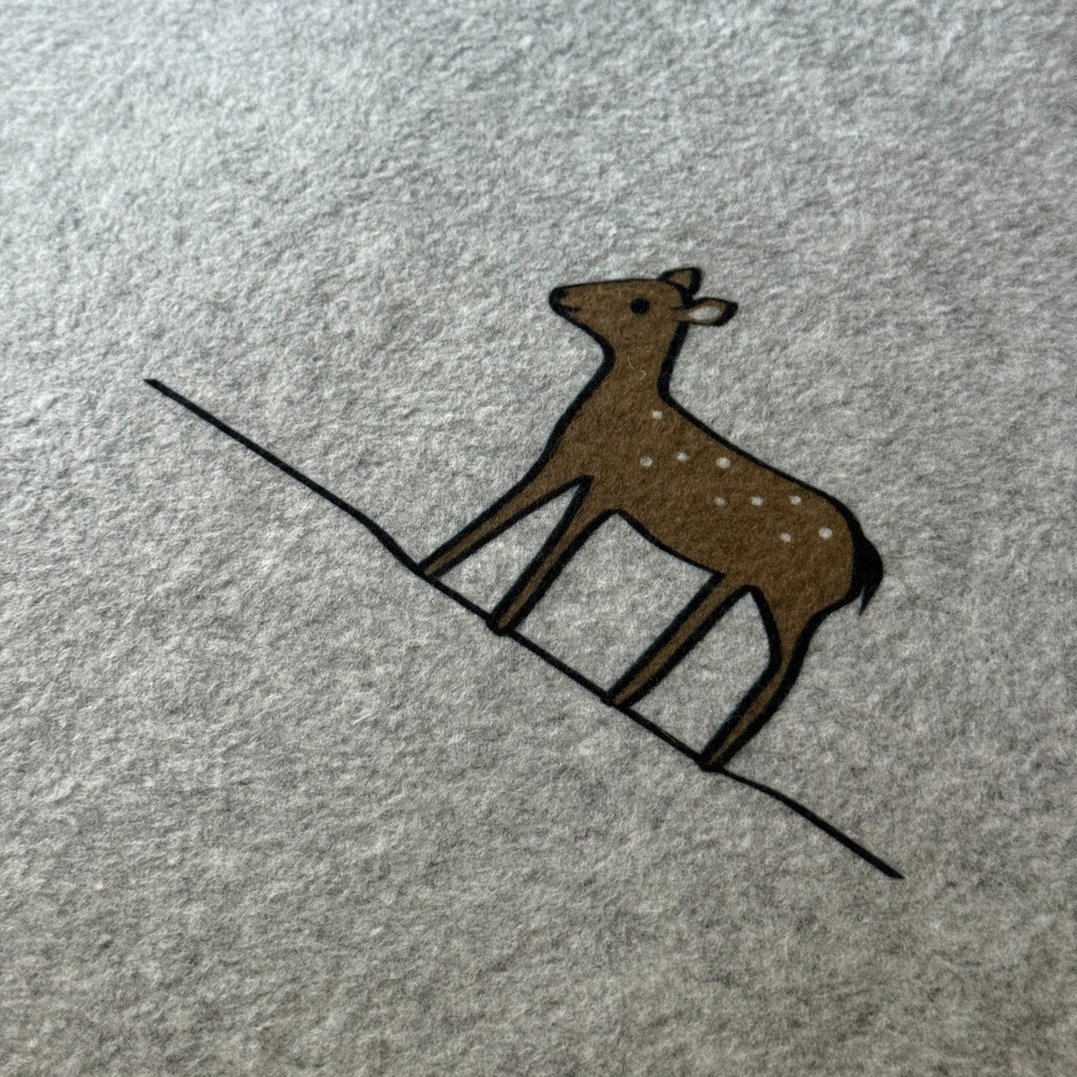 Woodland Collection Blanket with Deer close up 