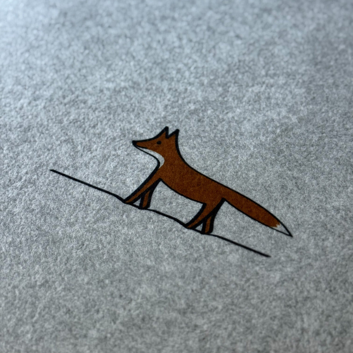 Woodland Collection Blanket with Fox close up 