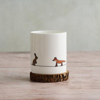 Woodland Collection Large Mug showing Rabbit and Fox