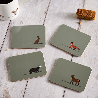 Woodland Collection Coasters, Set of 4