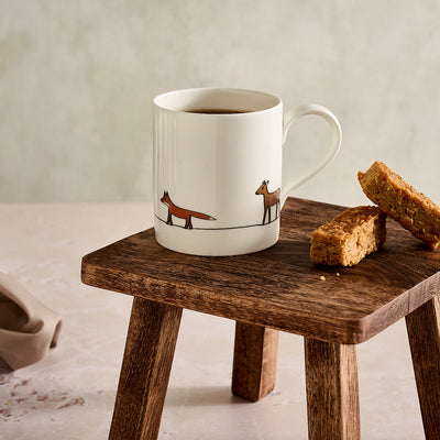 Woodland Collection Large Mug showing Fox and Deer with flapjack