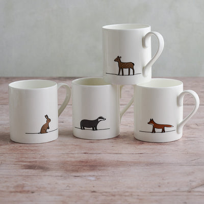Woodland Collection Mugs, Set of Four