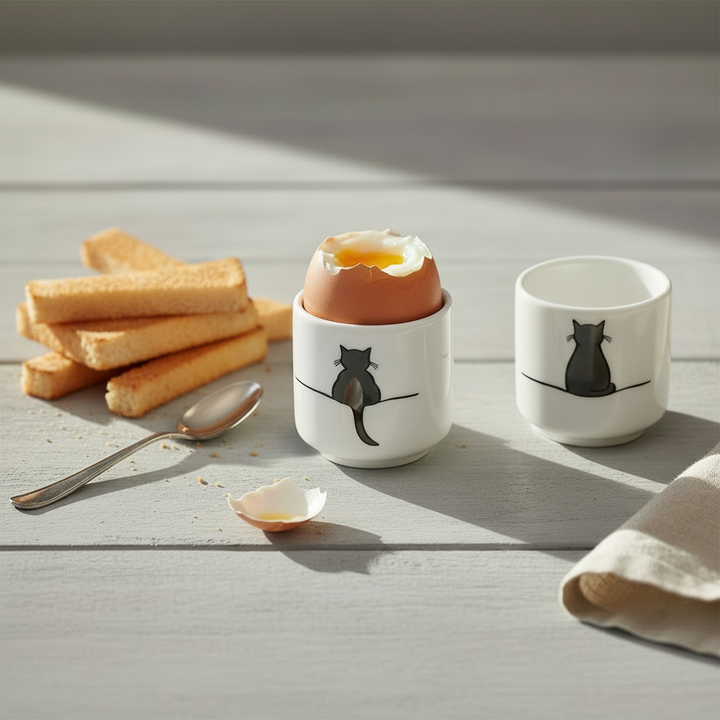 Cat Egg Cups – Breakfast with Toast Soldiers
