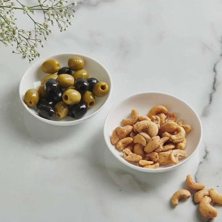 CatLoaf Nibble Dishes with olives and nuts