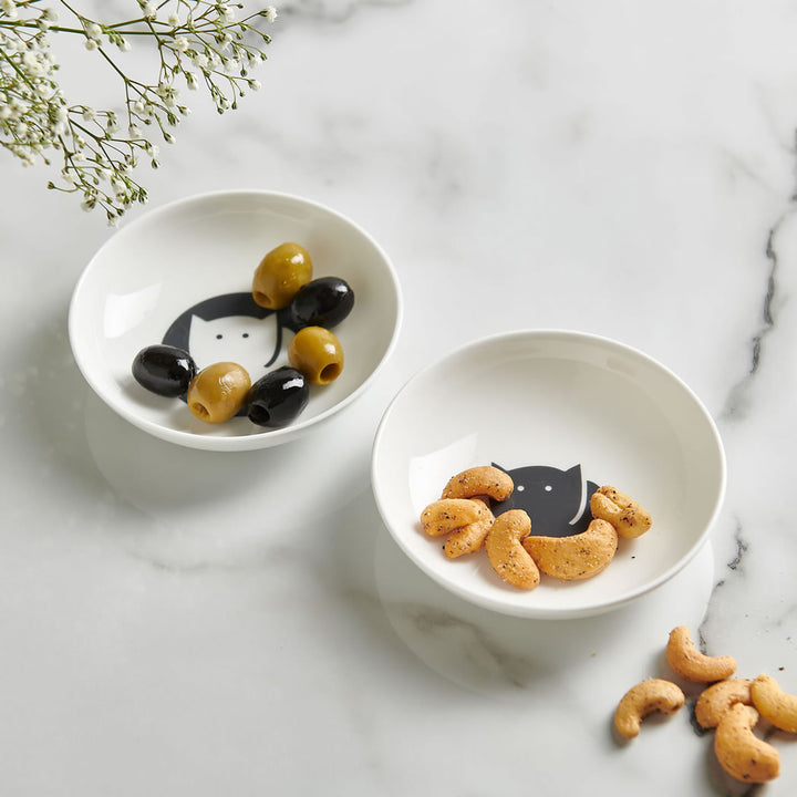 CatLoaf Nibble Dishes with olives and nuts