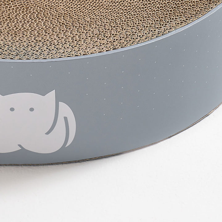 CatLoaf Luxury Oval Cat Scratcher Bed 63cm x 35cm, Extra Large, Mid Grey