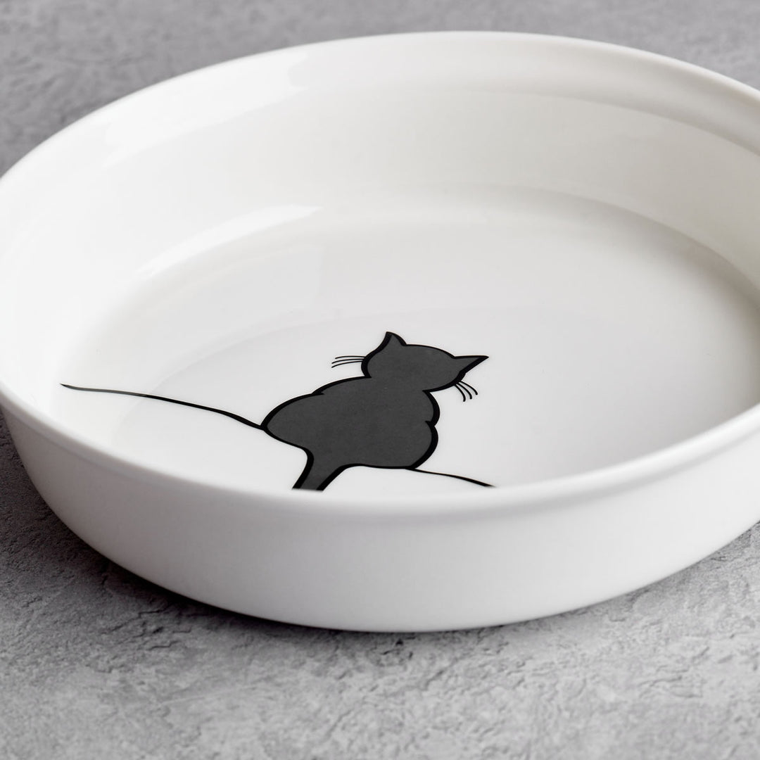 Cat Bowl with Crouching Cat
