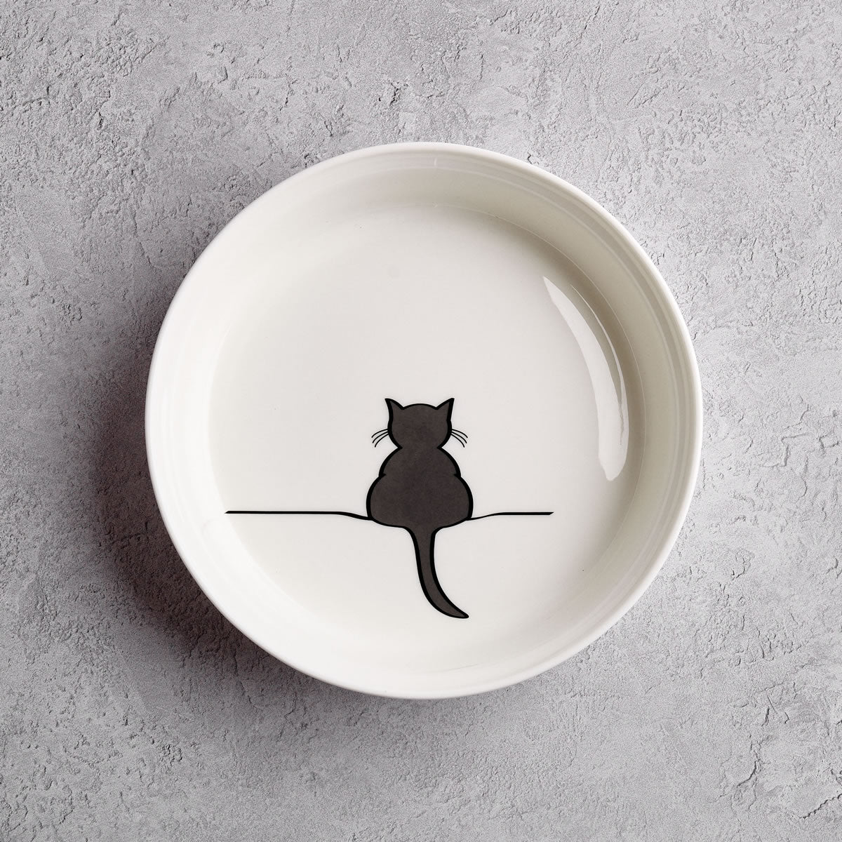 Cat Bowl with Crouching Cat