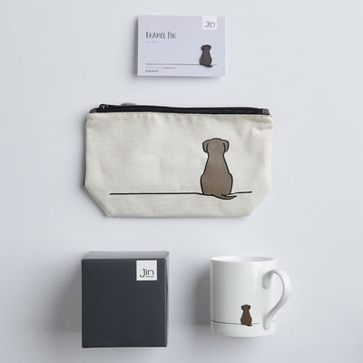 Dog Lover Gift Bundle with mug, zip bag and pin