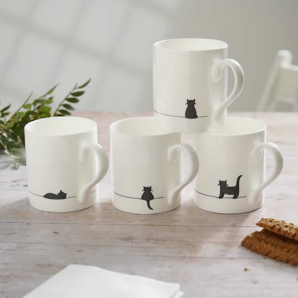 Cat Collection Mugs, Set of Four