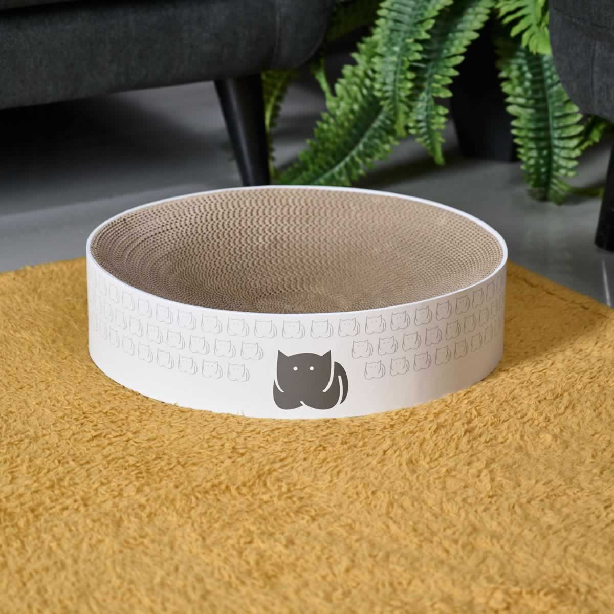 CatLoaf Luxury Cat Scratcher Bed - White