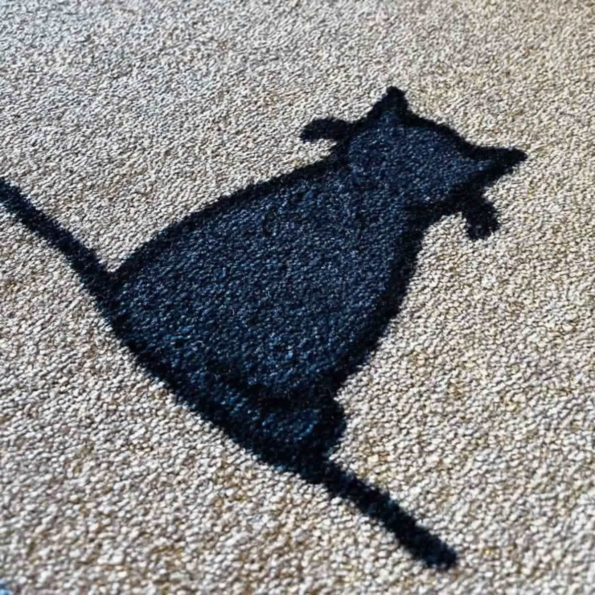 Sitting Cat Doormat Closeup