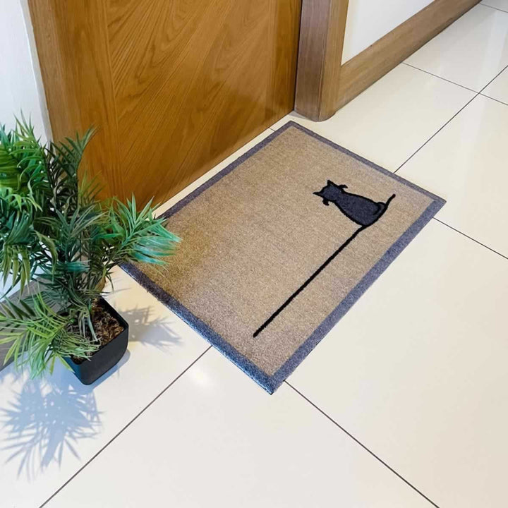 Sitting Cat Doormat, Natural