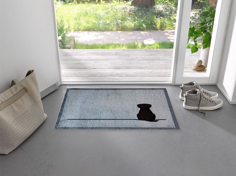 Sitting Dog Doormat in Front Door Entrance