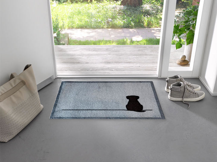 Sitting Dog Doormat in Front Door Entrance