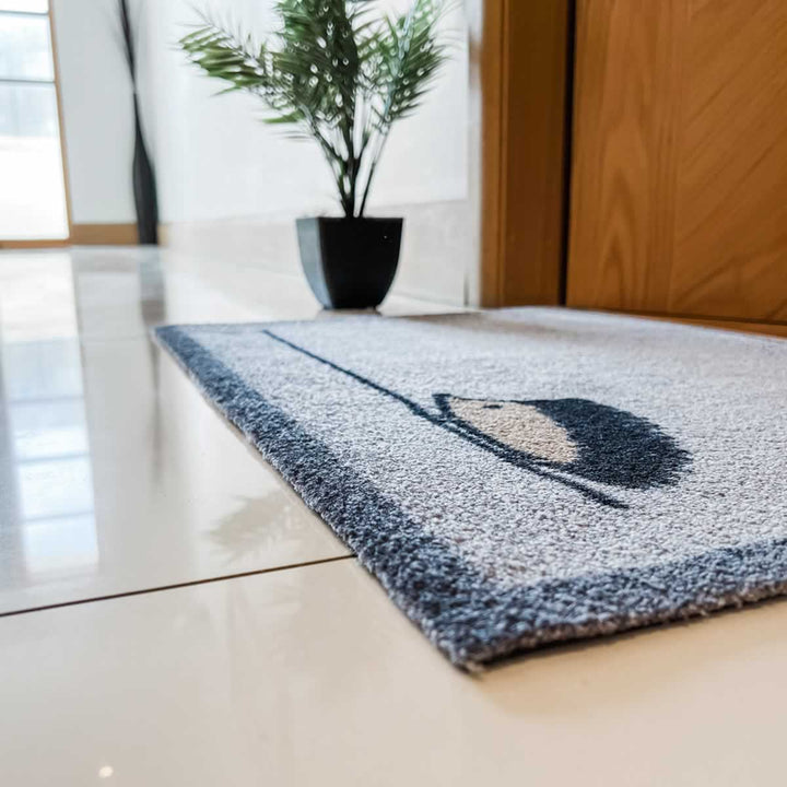 Hedgehog Doormat with plant