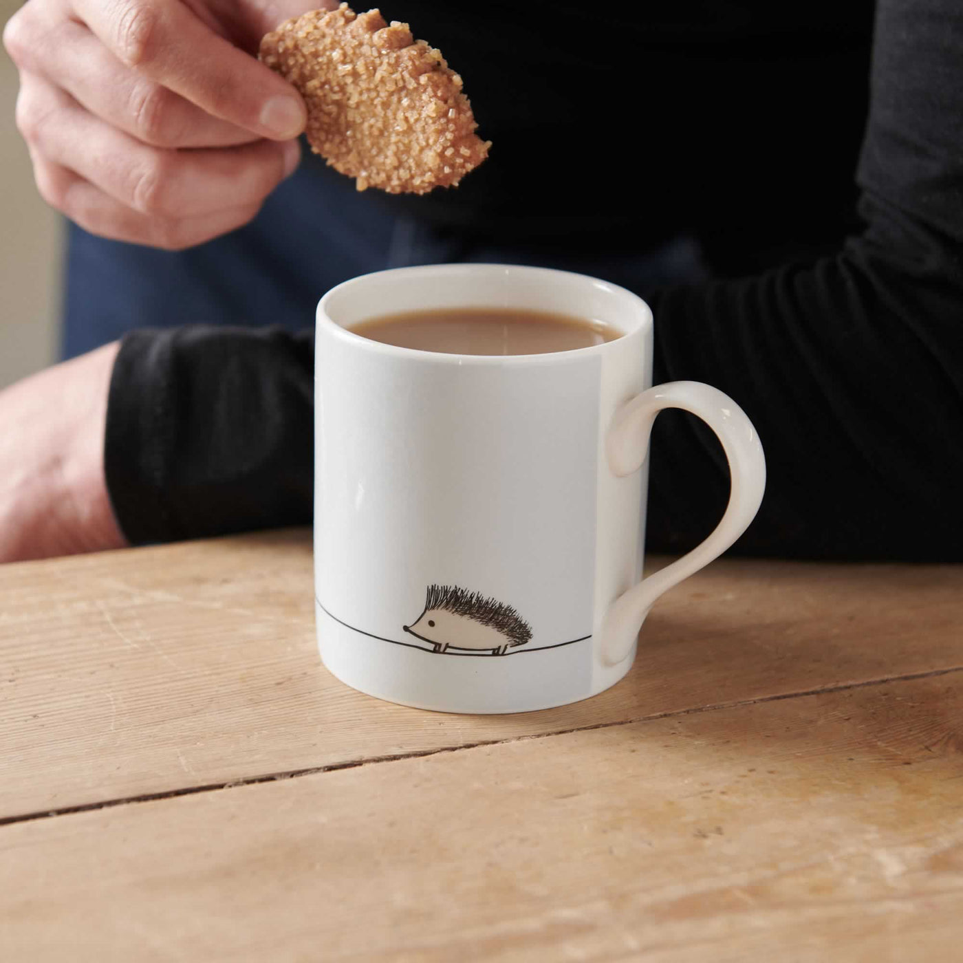 Hedgehog Mug with biscuit