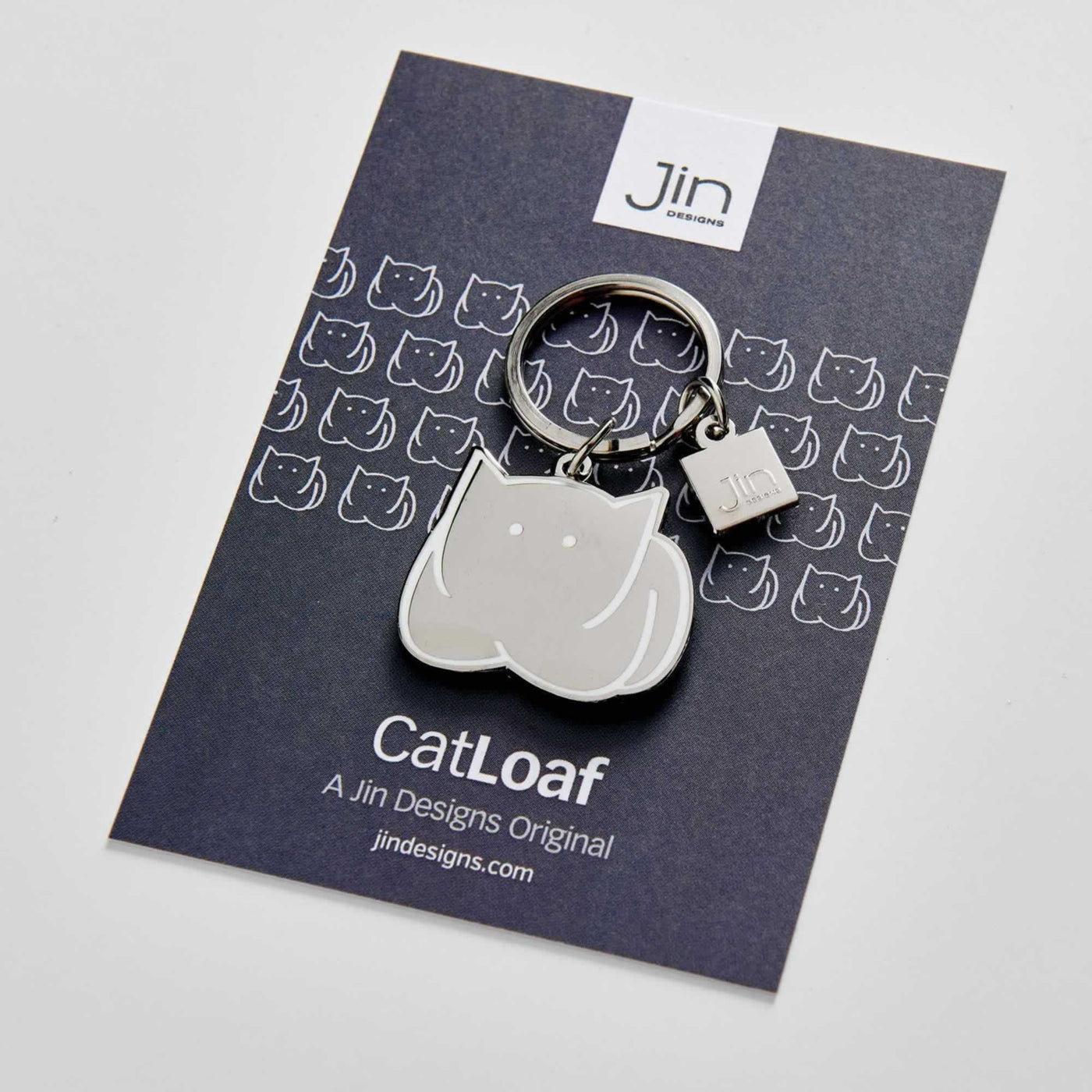 CatLoaf Silver Keyring with backing card