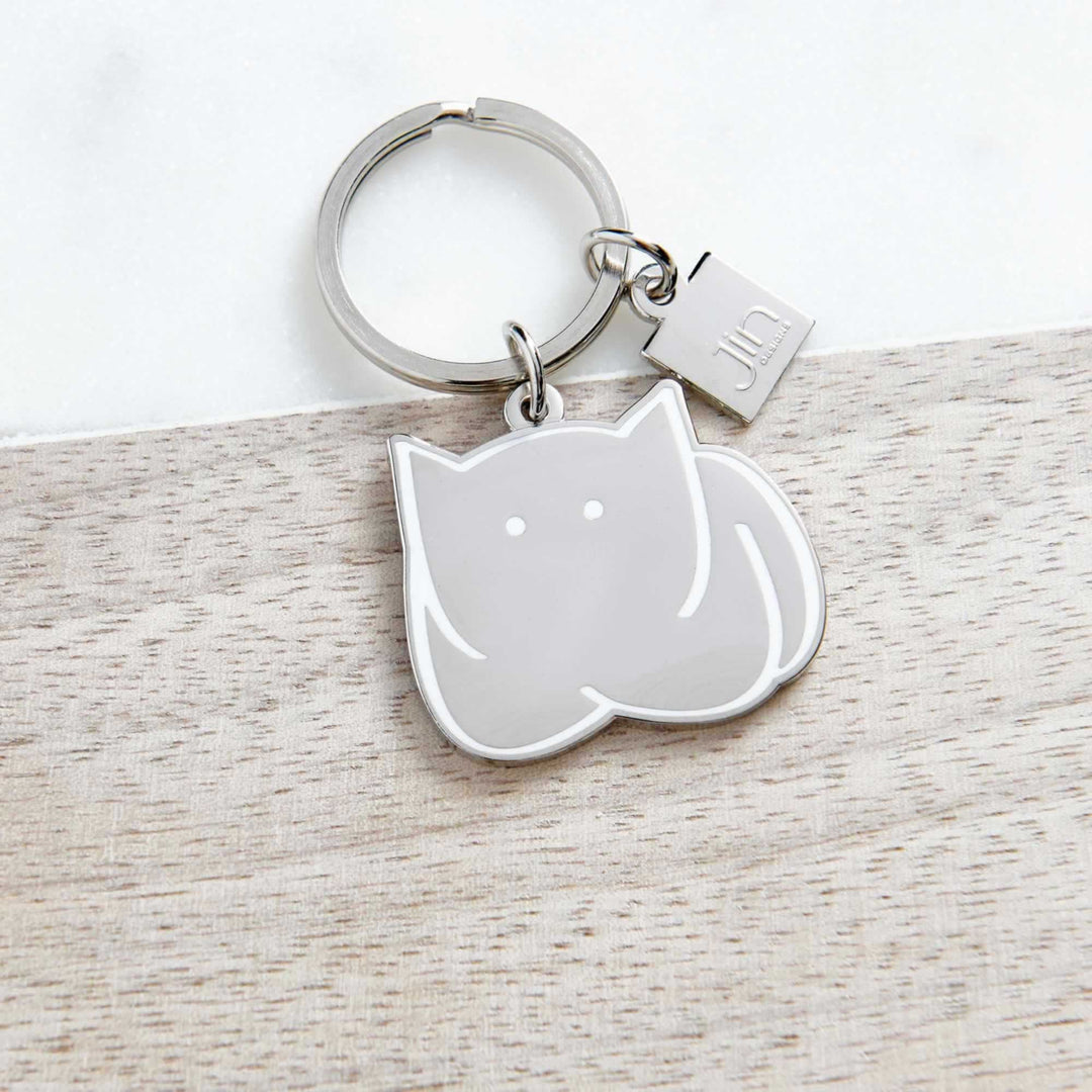 CatLoaf Silver Keyring