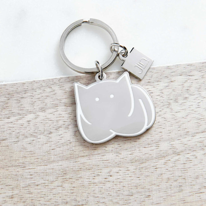 CatLoaf Silver Keyring