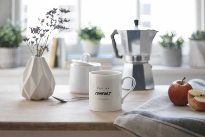 Cup of Comfort Mug on kitchen table